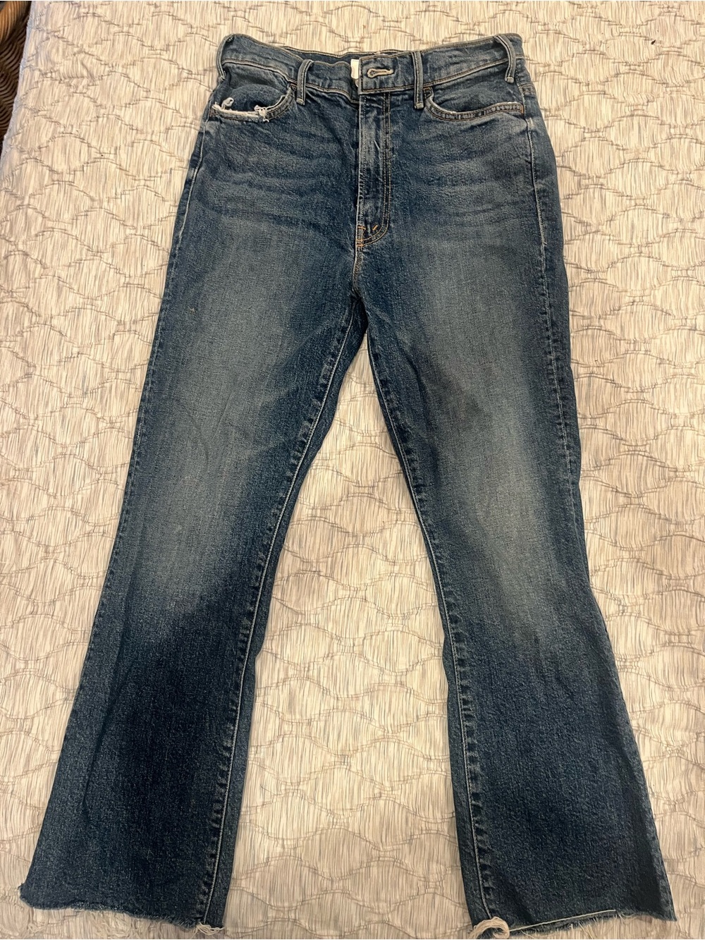 MOTHER Vintage-Inspired Mid Blue Skinny Jeans